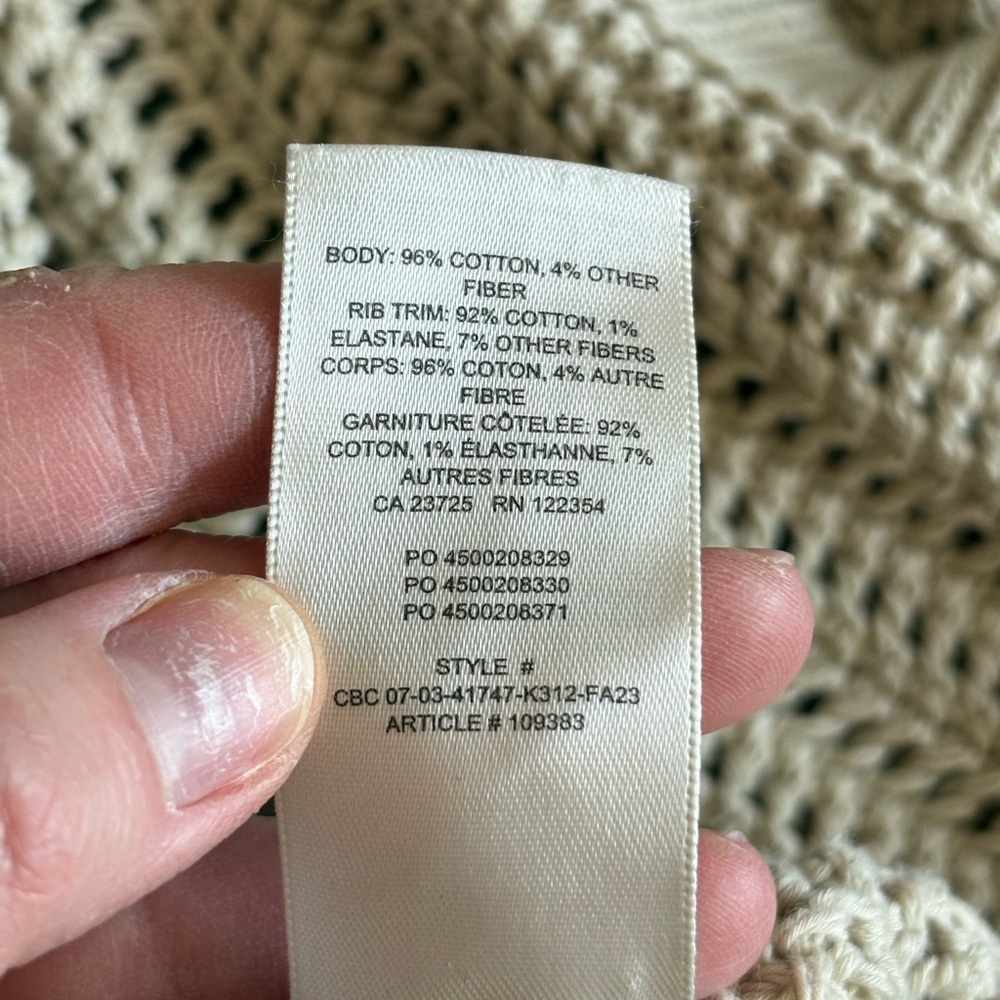 Wilfred Free Open Knit Cotton Cardigan Beige Oversized Chunky Knit Size M - Picture 5 of 5